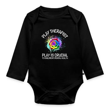 Play Therapist - Recreational Therapy Therapist RT - Baby Bio-Langarm-Body - Schwarz - Vorne