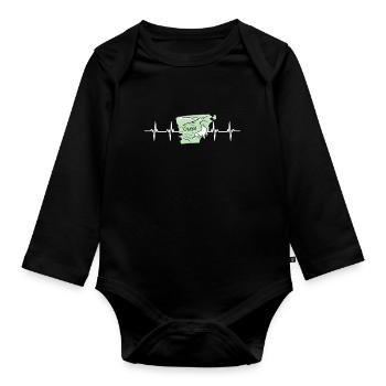 Argentina Flag Chubut - Baby Bio-Langarm-Body - Schwarz - Vorne