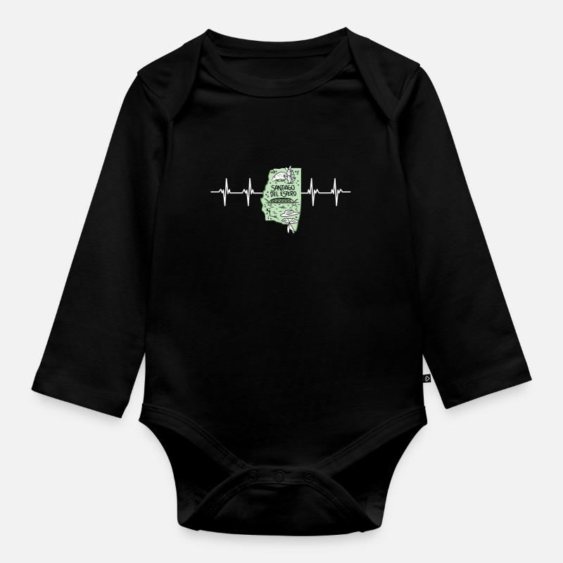 Drapeau de l’Argentine Santiago - Body Bébé bio manches longues - noir