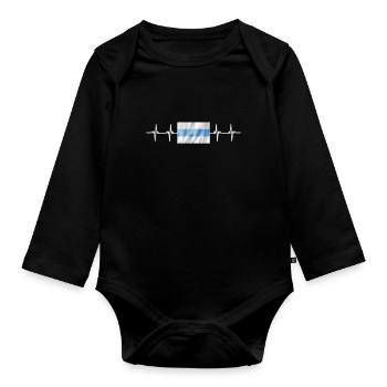 Argentina Flag Tucumán - Baby Bio-Langarm-Body - Schwarz - Vorne