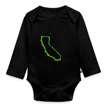 California This Place - Organic Longsleeve Baby Bodysuit - black - Front