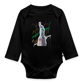 NY Stock Exchange Bull - Baby Bio-Langarm-Body - Schwarz - Vorne