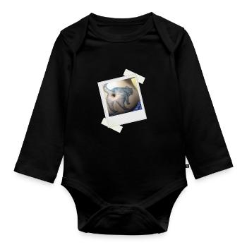 Cat Butthole - Organic Longsleeve Baby Bodysuit - black - Front