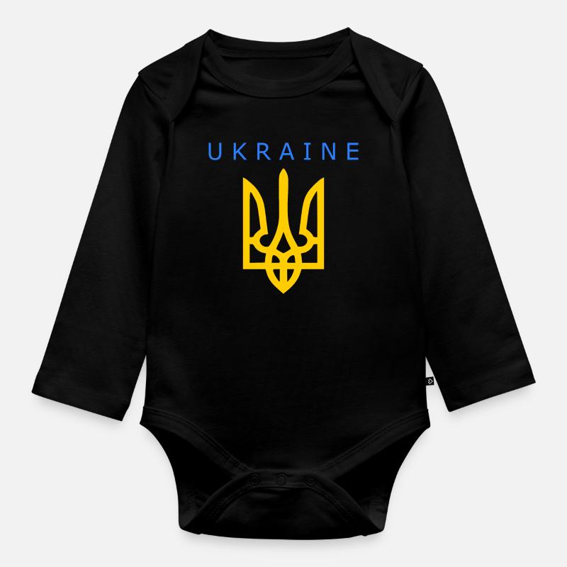 Ukraine - Body Bébé bio manches longues - noir