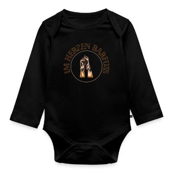 Barfuß - Baby Bio-Langarm-Body - Schwarz - Vorne