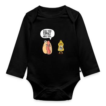 Citation sarcastique - Avez-vous oublié que je n’ai pas besoin - Body Bébé bio manches longues - noir - Devant