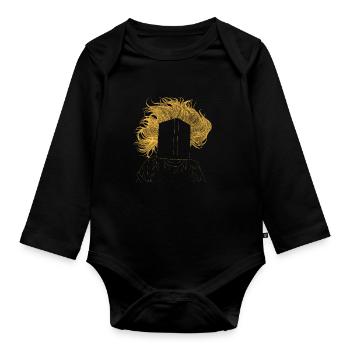 Reading For Girls - Just a girl in love with her - Organic Longsleeve Baby Bodysuit - black - Front