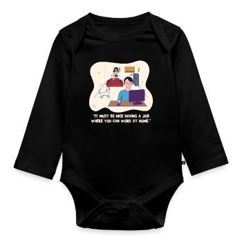 Reality of Work Design for proud Pinoys - Organic Longsleeve Baby Bodysuit - black - Front