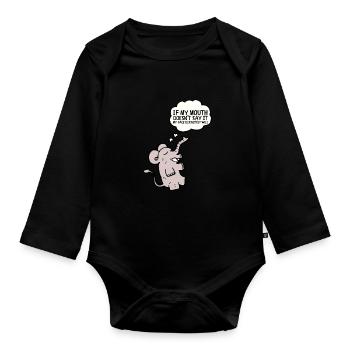 If my mouth doesn't say it, my face definitely will: - Organic Longsleeve Baby Bodysuit - black - Front