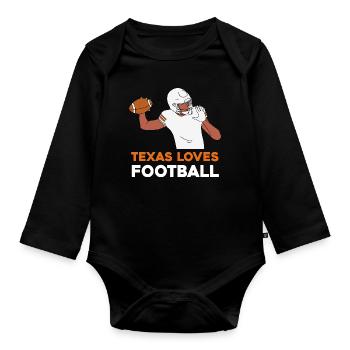 Texas football design for proud Texas fans - Organic Longsleeve Baby Bodysuit - black - Front