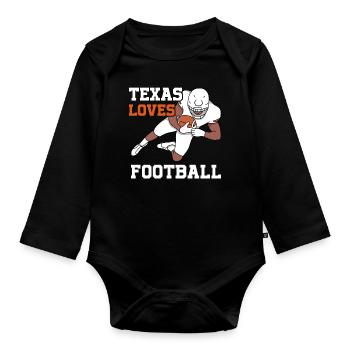 Texas football design for proud Texas fans - Organic Longsleeve Baby Bodysuit - black - Front