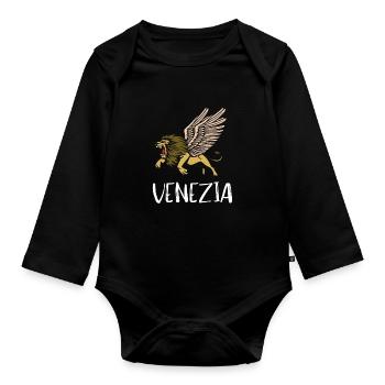 Venice Gondola Italy Venezia - Baby Bio-Langarm-Body - Schwarz - Vorne