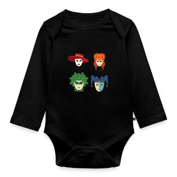 Venice Gondola Italy Venezia - Baby Bio-Langarm-Body - Schwarz - Vorne