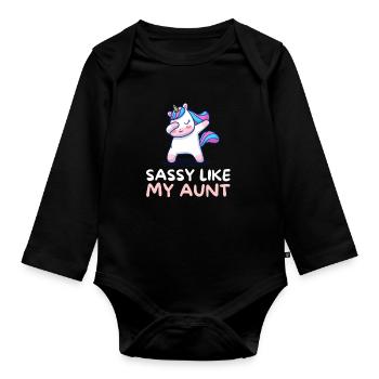 Aunt Niece Matching - Im sassy like my aunt - Baby Bio-Langarm-Body - Schwarz - Vorne
