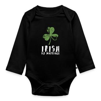 Italia - Italian by marriage - Organic Longsleeve Baby Bodysuit - black - Front