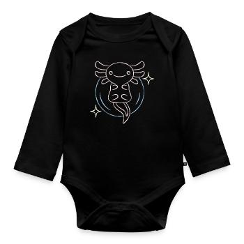 Line Art Design for Axolotl Lovers - Organic Longsleeve Baby Bodysuit - black - Front