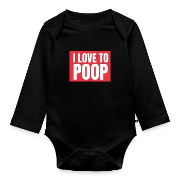 I Poop A Lot - Baby Bio-Langarm-Body - Schwarz - Vorne