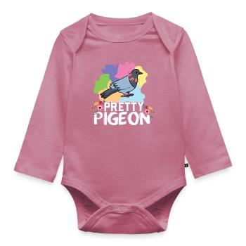 Hübsches Taubendesign für Taubenliebhaber - Baby Bio-Langarm-Body - Mauve - Vorne