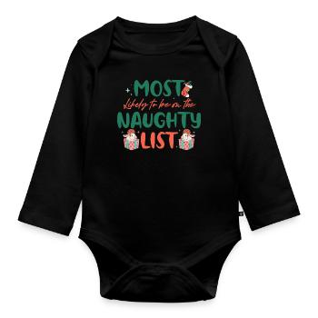 Dabbing Noël Offensif Noël Rude - Body Bébé bio manches longues - noir - Devant