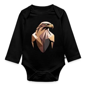 Golden eagle - Organic Longsleeve Baby Bodysuit - black - Front