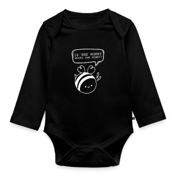 New Zealand Bee Keeper - Manuka Honey - Organic Longsleeve Baby Bodysuit - black - Front