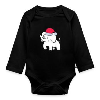 White Elephant Gift Office Christmas Coworkers - Organic Longsleeve Baby Bodysuit - black - Front