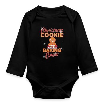 Christmas Baking Cookies Cookie Cookie Merry - Organic Longsleeve Baby Bodysuit - black - Front