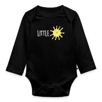 Kleiner Sonnenschein unser Liebling lachende Sonne - Baby Bio-Langarm-Body - Schwarz - Vorne