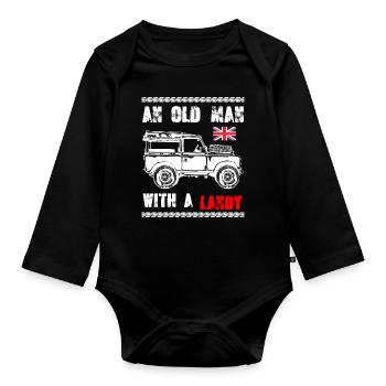 An Old Man With A Landy - Organic Longsleeve Baby Bodysuit - black - Front