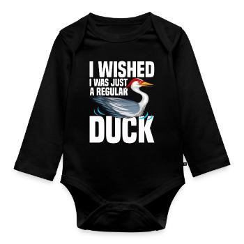 Kanadakranich | Kanadischer Kranich Vogel Geschenk - Baby Bio-Langarm-Body - Schwarz - Vorne