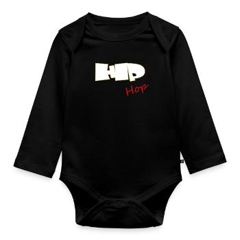 Hip Hop - Baby Bio-Langarm-Body - Schwarz - Vorne