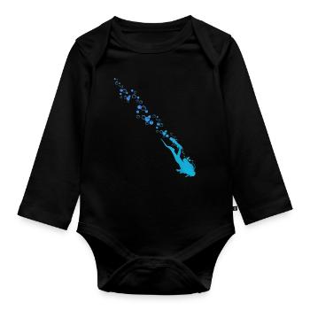 23F 0310 bk - Body Bébé bio manches longues - noir - Devant