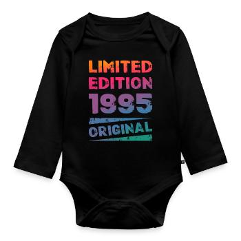 Limited Edition Birthday Party Vintage 1995 - Organic Longsleeve Baby Bodysuit - black - Front