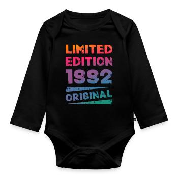 Limited Edition Birthday Party Vintage 1992 - Organic Longsleeve Baby Bodysuit - black - Front