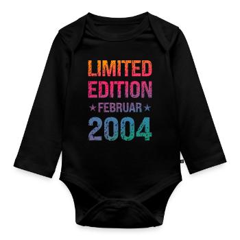 Limited Edition 20th Birthday Party Vintage 2004 - Organic Longsleeve Baby Bodysuit - black - Front