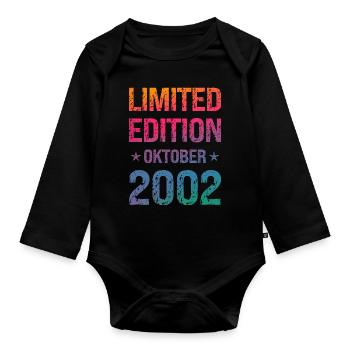 Fête d’anniversaire en édition limitée Vintage 2002 - Body Bébé bio manches longues - noir - Devant