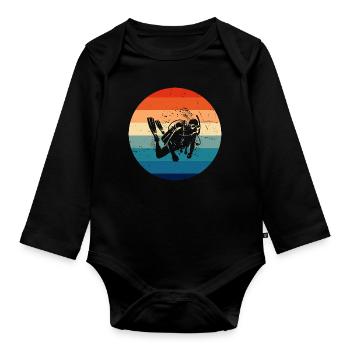 Free Dive Scuba Diving Scuba Diver Diving - Organic Longsleeve Baby Bodysuit - black - Front