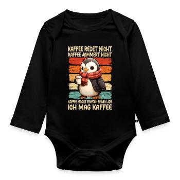 Café Don’t Talk Café Don’t Whine Pingouin - Body Bébé bio manches longues - noir - Devant