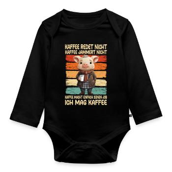 Coffee Don't Talk Coffee Doesn't Whine - Organic Longsleeve Baby Bodysuit - black - Front