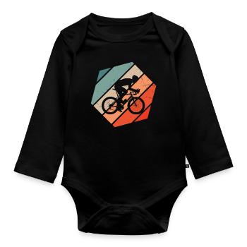 Road Cycling Road Bike Road Bike Road Cyclist - Organic Longsleeve Baby Bodysuit - black - Front