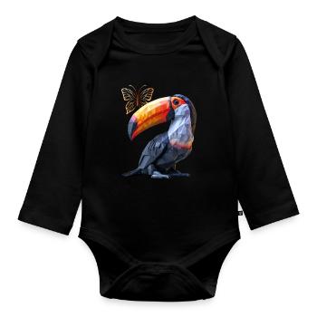 Toucan - Body Bébé bio manches longues - noir - Devant