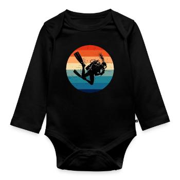 Tauchen Scuba Diver Scuba Taucher Diving - Organic Longsleeve Baby Bodysuit - black - Front