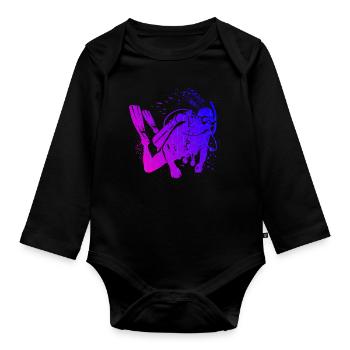 Plongeur Femme Plongeur Plongeur Homme - Body Bébé bio manches longues - noir - Devant