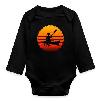 Kayak Kayak Canoë Homme Kayak Kayak Femme - Body Bébé bio manches longues - noir - Devant