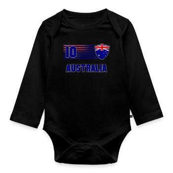 Australie - Body Bébé bio manches longues - noir - Devant