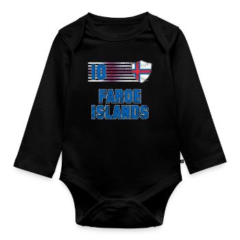 Färöer Inseln - Baby Bio-Langarm-Body - Schwarz - Vorne