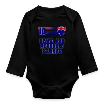 Heard and Mcdonald Islands - Organic Longsleeve Baby Bodysuit - black - Front