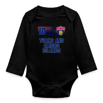 Turks und Caicosinseln - Baby Bio-Langarm-Body - Schwarz - Vorne
