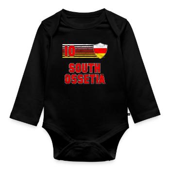 South Ossetia - Organic Longsleeve Baby Bodysuit - black - Front