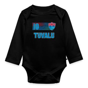 Tuvalu - Baby Bio-Langarm-Body - Schwarz - Vorne